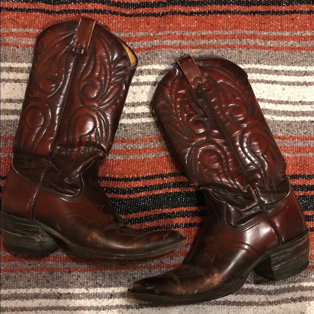 Dark Red/ Burgundy Vintage cowboy boots